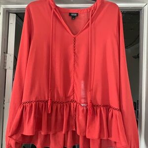 A.N.A Women's Red Peasant Top